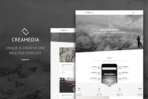 Creamedia One Page PSD Template