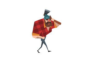 Cartoon Lumberjack Character