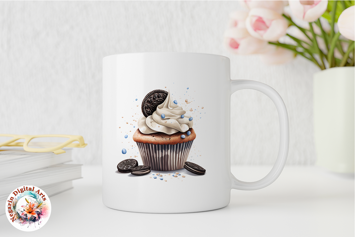 Watercolor Delicious Creamy Cupcake, an Object Graphic by Negarin Digital Art (Photo 5 of 9)