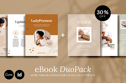 eBook Duopack / CANVA, InDesign, a Magazine Template by Mirazz