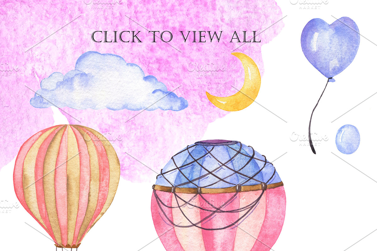 Pastel balloon set, an Illustration by Watercolor & sketches (Photo 3 of 7)
