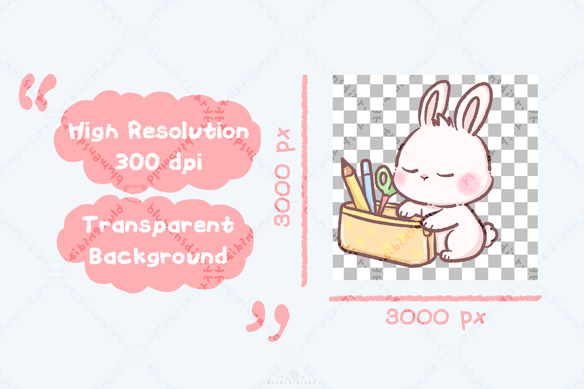 Josie Bubbly Bunny Back to School, an Animal Illustration by Blumensdiary (Photo 3 of 8)