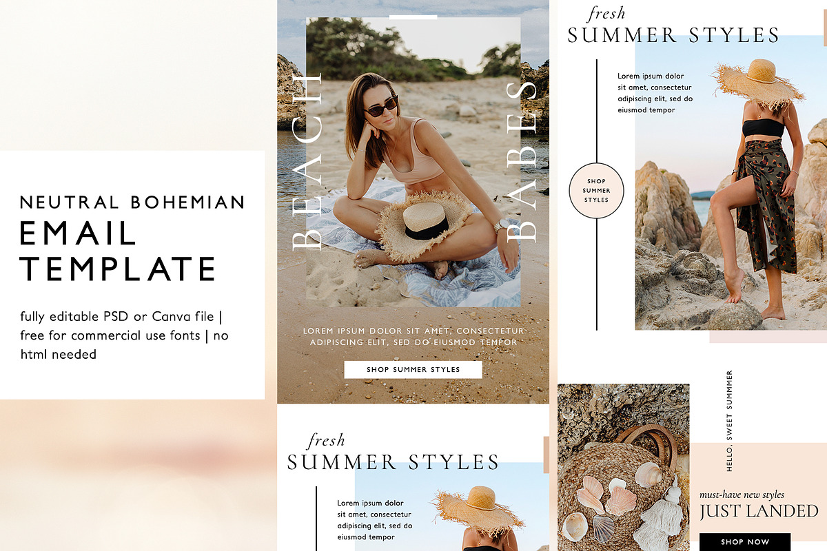 Fashion Ecommerce Email Template PSD, an Email Template by KikiBunnyCreative (Photo 1 of 7)