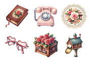 Watercolor Vintage Lover Clipart, an Illustration by Daily.Designs (Thumbnail 2 of 5)