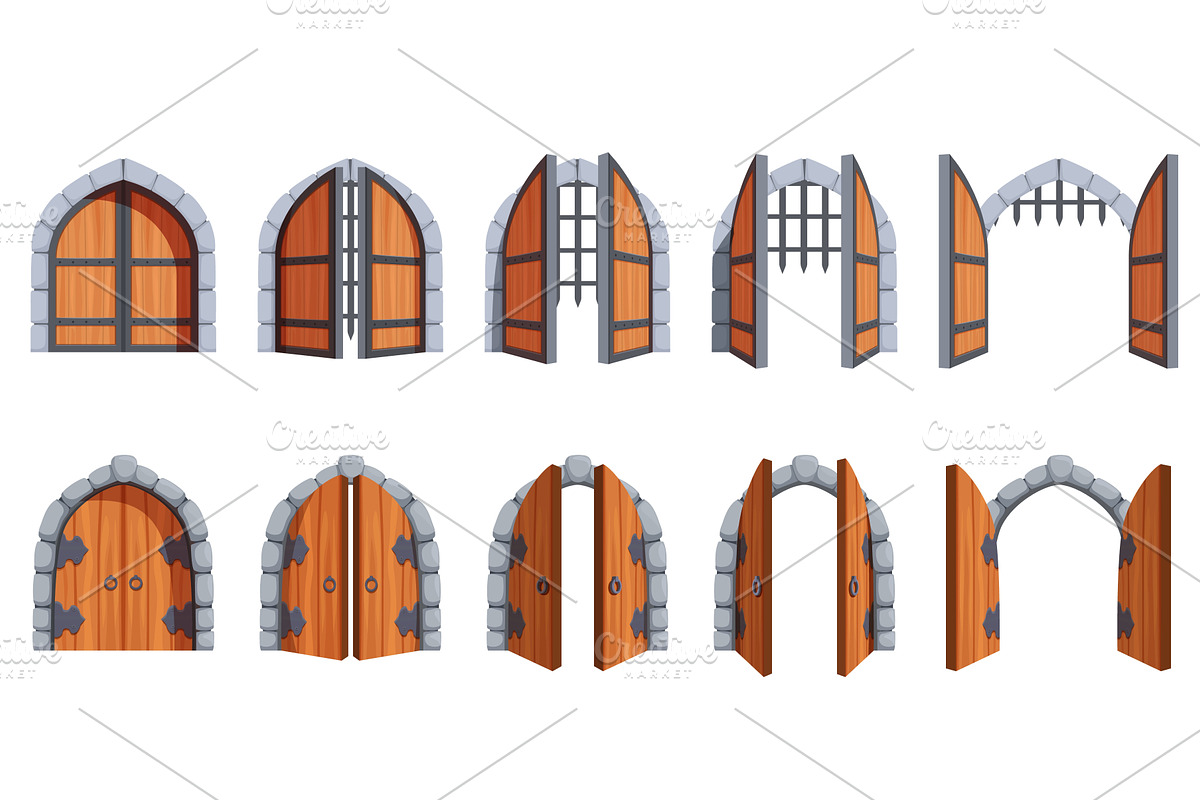 Old castle door with iron lattice, an Object Illustration by Valerie Bodnar
