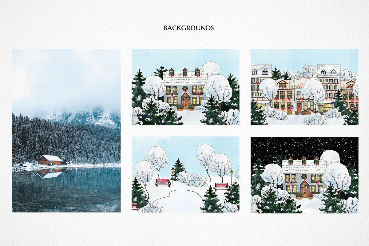 Watercolor winter wonderland bundle!, a Person Illustration by LyubovZaytseva (Photo 4 of 26)