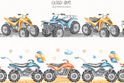 Quad bikes watercolor, a Transportation Illustration by Marina Ermakova (Thumbnail 7 of 11)