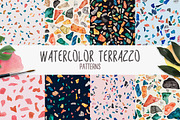 Watercolor Terrazzo Patterns, a Pattern Graphic by Slastick (Thumbnail 1 of 6)