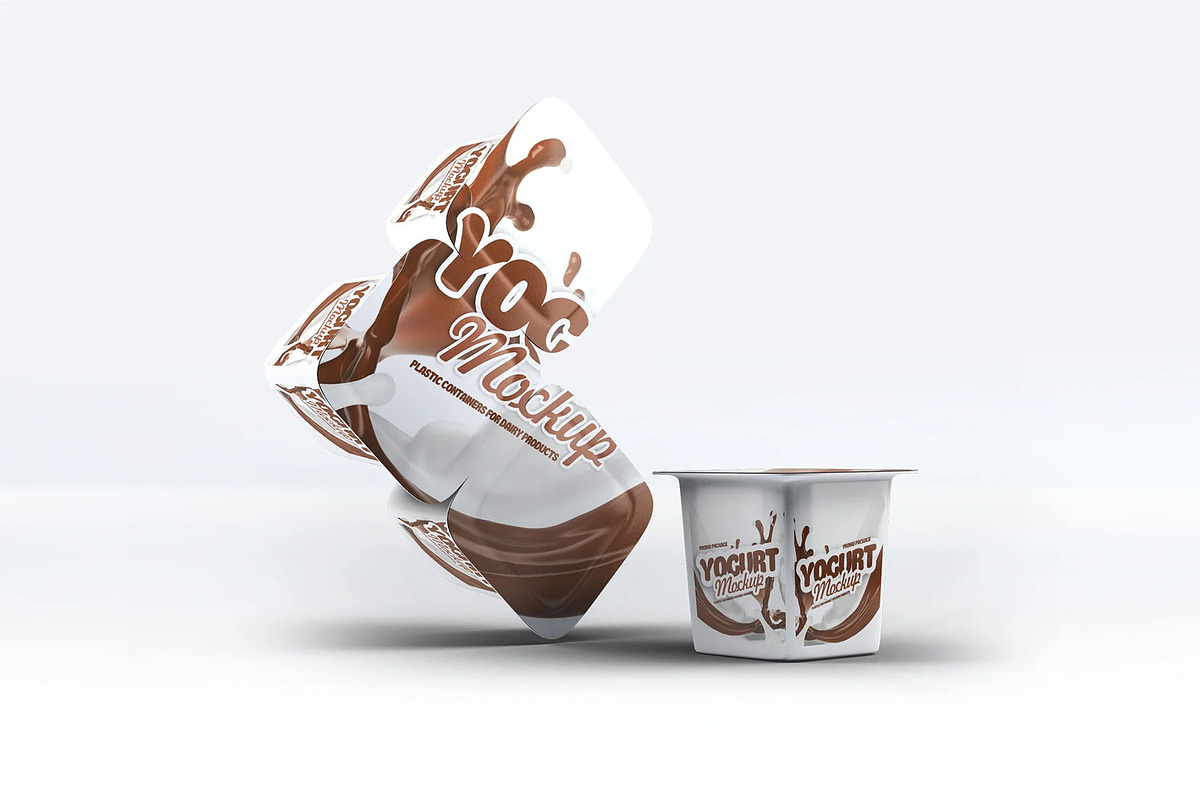 Plastic Container for Yogurt Mockup, a Packaging Mockup by Hubzway (Photo 5 of 9)