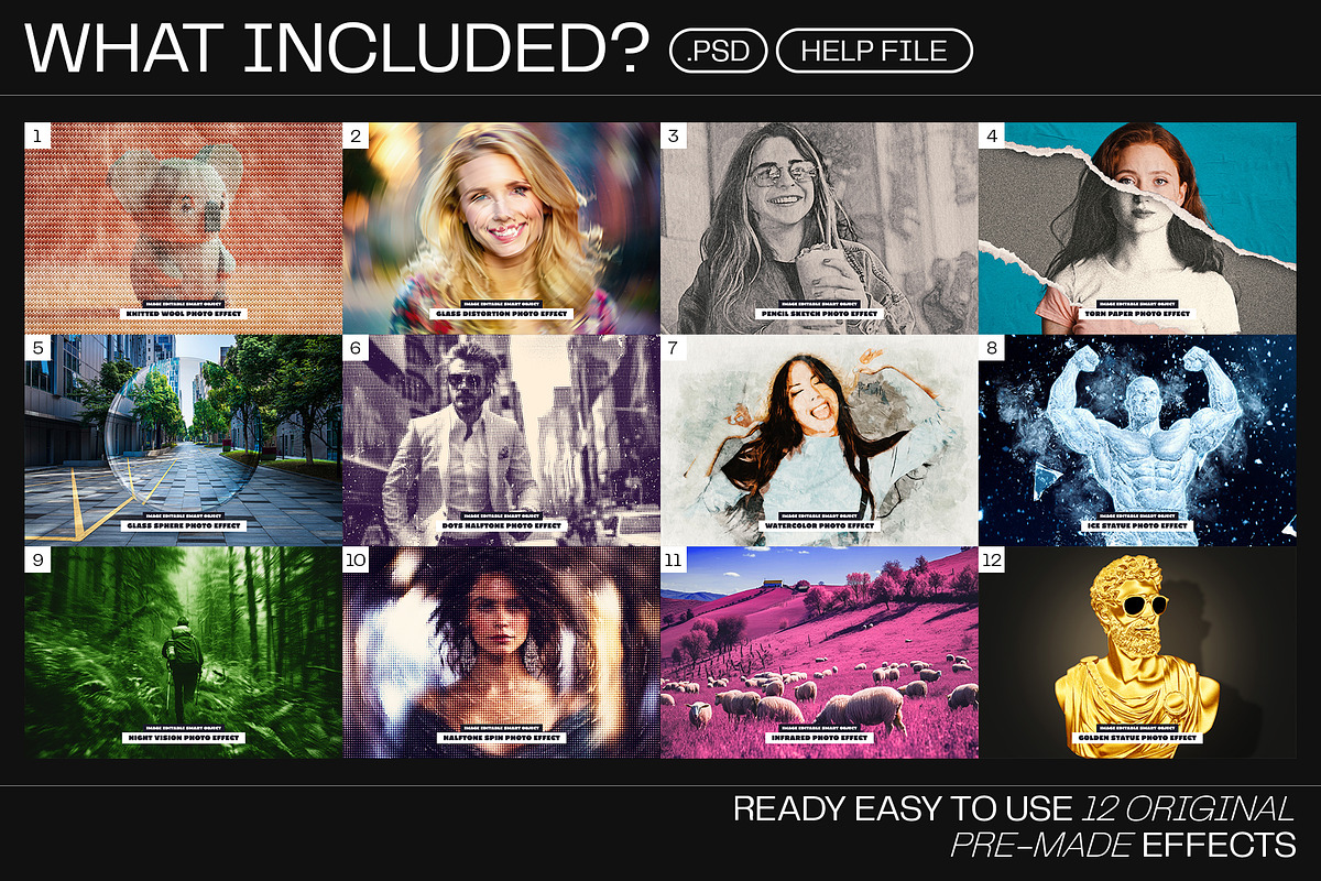 12 Photo Effect Templates, a Layer Style Add-On by iDoodle Studio ...