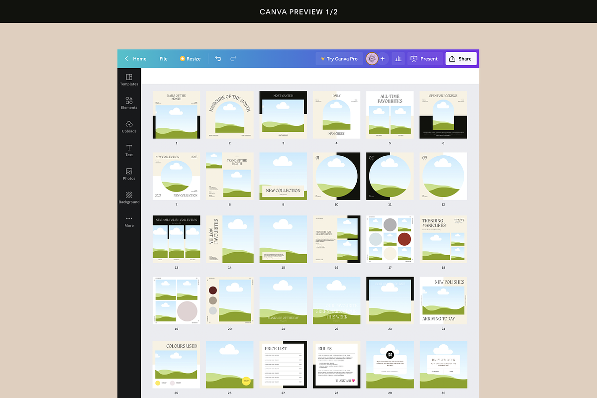 50 Instagram Beige Profile Posts, a Social Media Template by Studio K (Photo 7 of 9)