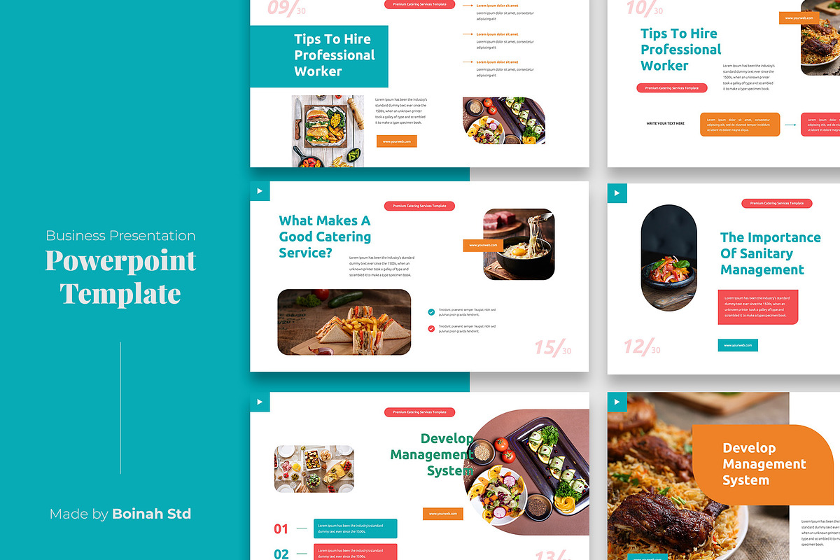 Catering Service PowerPoint Template, a Presentation Template by Boinah ...