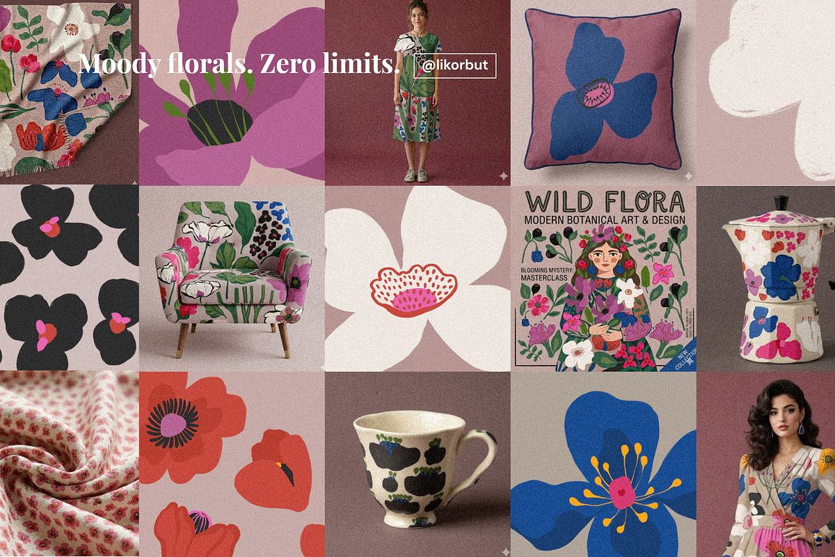 Flower Market Botanical Graphics, a Decorative Illustration by likorbut (Photo 5 of 9)