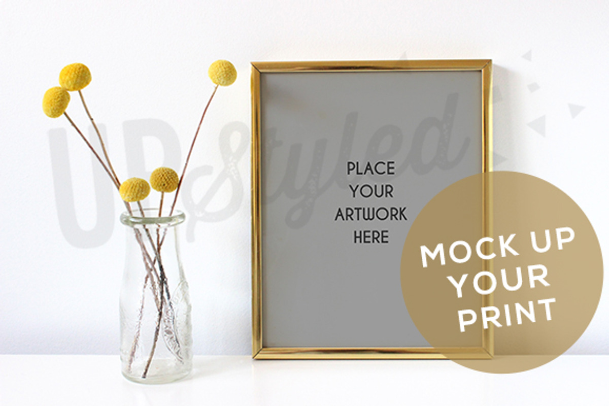 F190 Vertical Gold Frame, a Print Template by UpStyled (Photo 1 of 2)