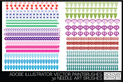30 Needle Art Brushes - Illustrator, a Brush Add-On by Pickover Designs (Thumbnail 2 of 4)