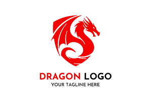 Dragon Powerful Emblem Logo Design