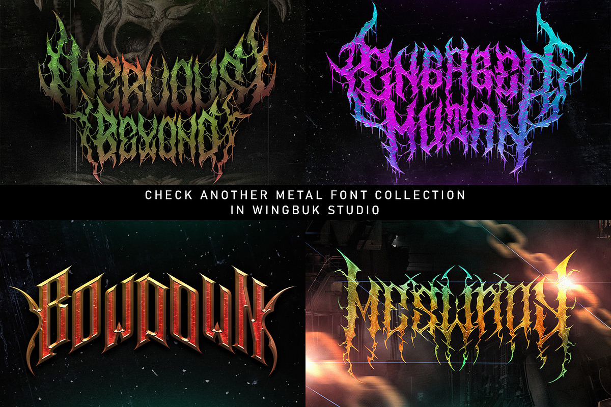 Drawn | Metal Font, a Blackletter Font by WingBuk (Photo 3 of 13)