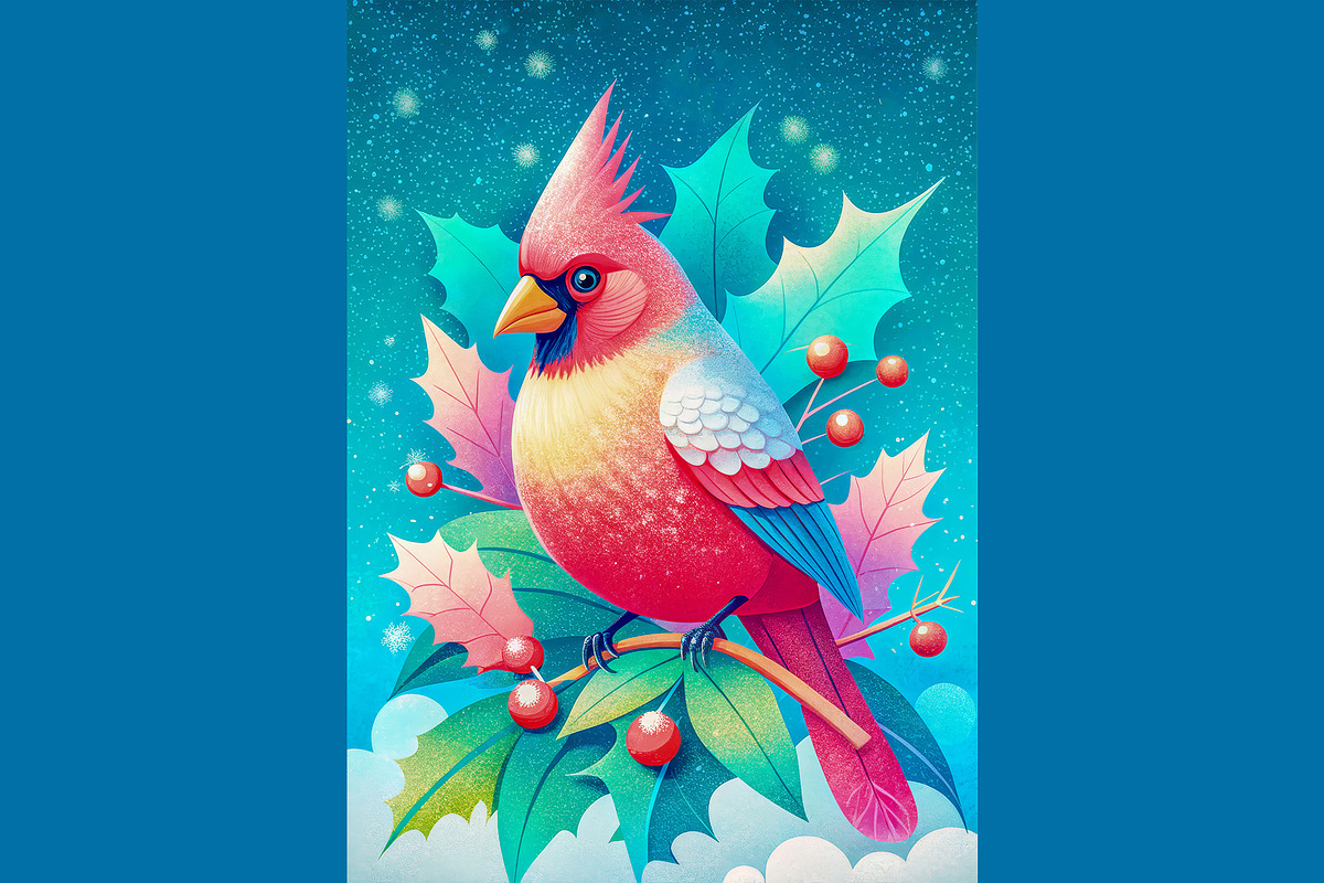 Winter Cardinal Bird Illustrations, an Animal Illustration by StockVerse Creative (Photo 4 of 4)
