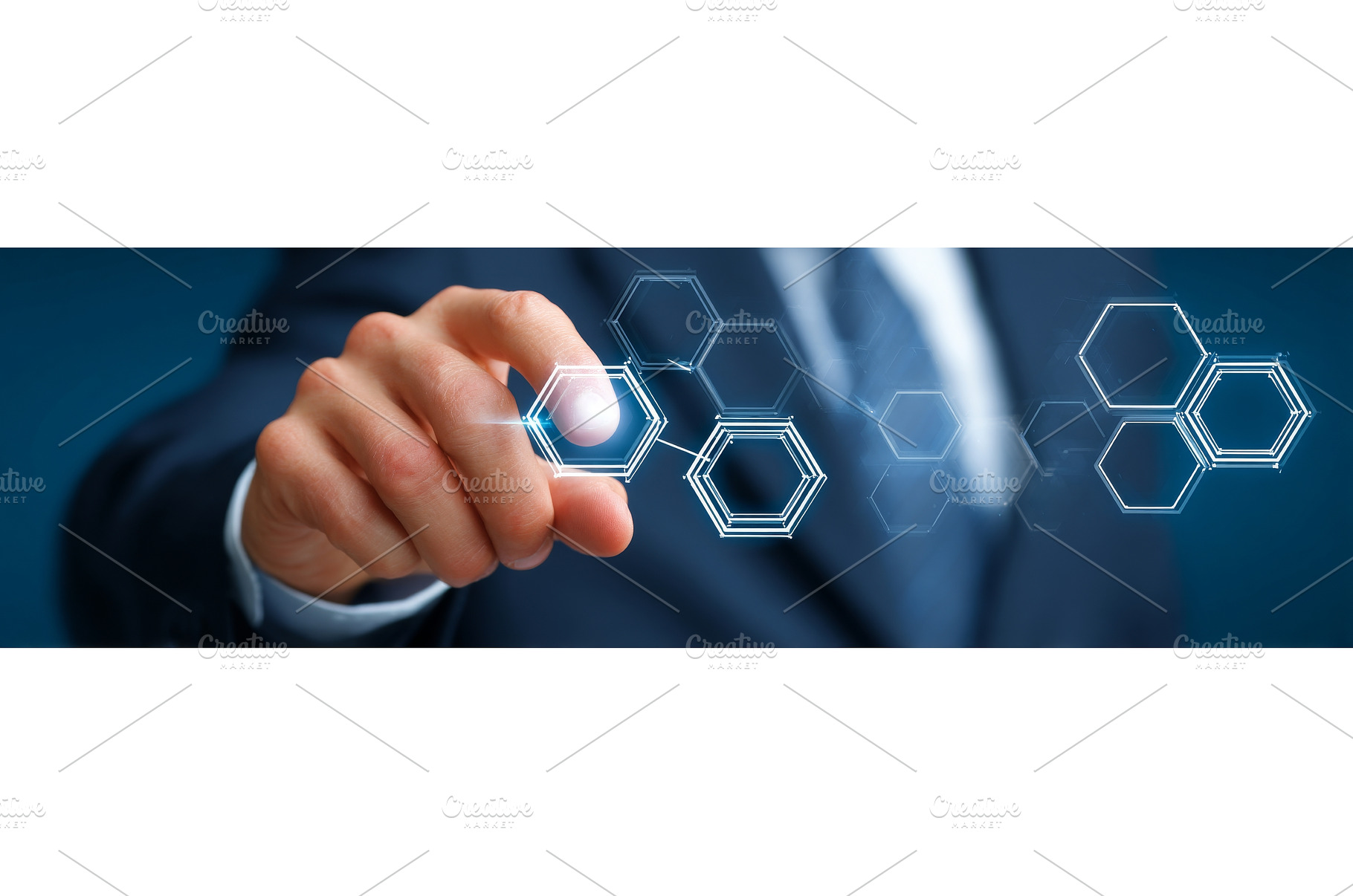 A businessman utilizes a tablet to, a Business Photo by ZinetroN