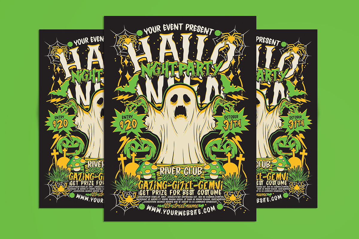 Halloween Night Party Flyer, a Flyer Template by Muhamad Iqbal hidayat (Photo 1 of 4)