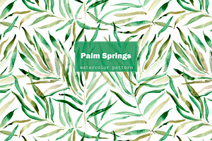 Palm leaves seamless pattern