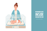 Newborn baby inside incubator box, a Healthcare Illustration by Good Studio (Thumbnail 1 of 3)