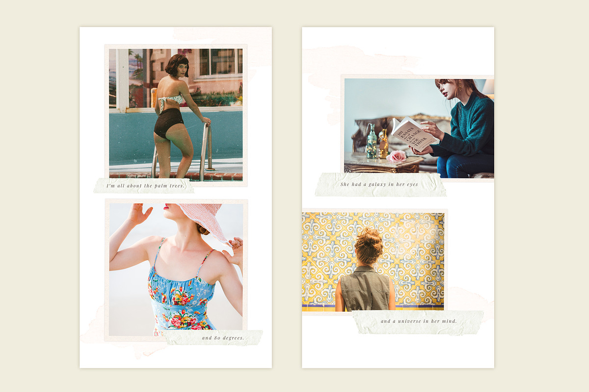Vintage Watercolor Instagram Story, a Social Media Template by Spinsugar Graphics (Photo 5 of 8)