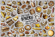 Bakery Products Cartoon Objects Set, a Food Illustration by BALABOLKA (Thumbnail 1 of 3)