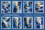Blue Gold Abstract Illustration, a Decorative Illustration by Housui Patterns (Thumbnail 3 of 12)