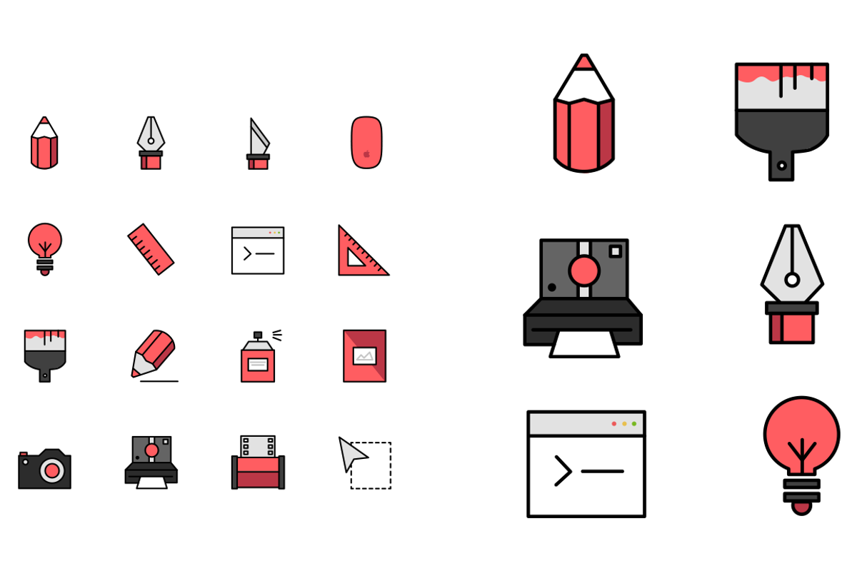 Flat Creative Icon Set preview 3