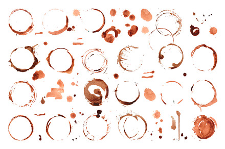 Isolated coffee tea stains on table, a Graphic by Valerie Bodnar