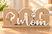 Dog Mom Home Decor Sign STL, a Scene 3D Model by Layerology (Thumbnail 3 of 4)