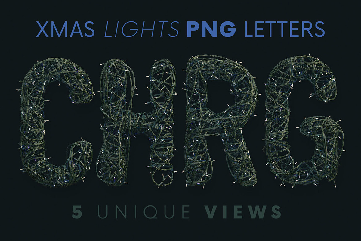 Christmas Lights - PNG Alphabet, an Object Graphic by MIIM (Photo 1 of 4)