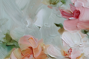 Blooming pink roses oil painting with impasto technique, creatin, a Decorative Illustration by Studio ANNA