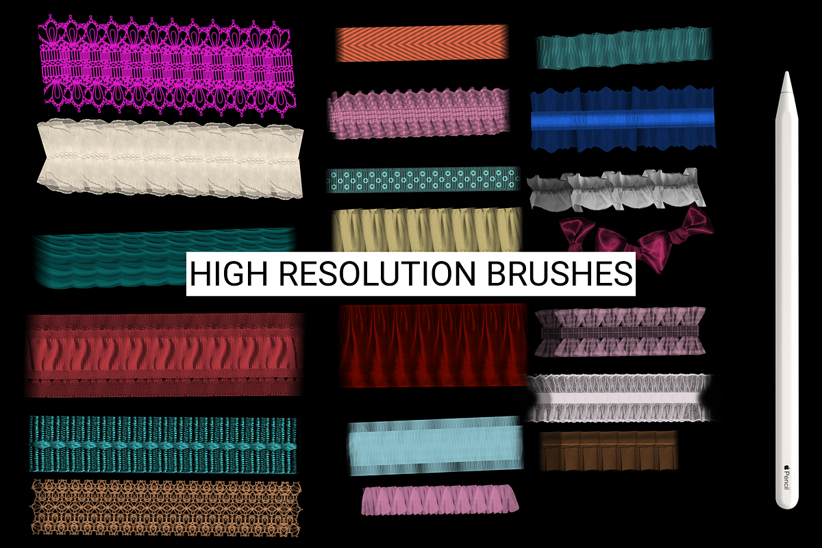 20 Ribbons brushes Procreate, a Brush Add-On by Graphics Resources (Photo 2 of 6)