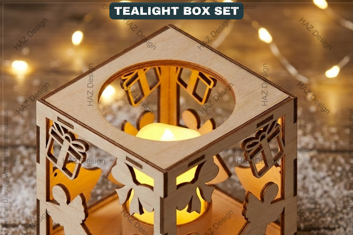 Tealight Holder Boxes SVG Laser Cut, a Graphic by AtacanDigital (Photo 5 of 14)
