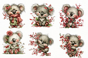 Whimsical Spring Koala Clipart, an Illustration by Designworld (Thumbnail 3 of 5)
