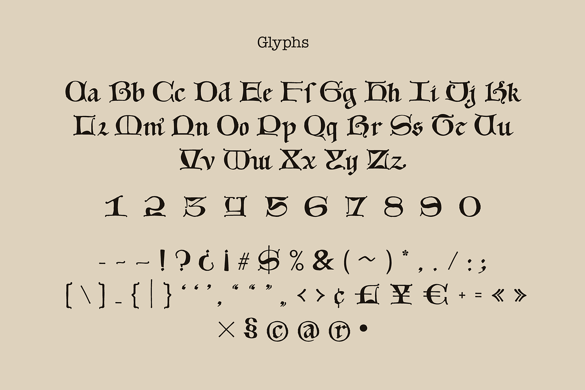 Carolingian Minuscul font, a Blackletter Font by kaer_shop (Photo 3 of 9)