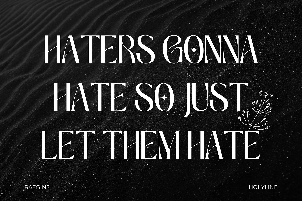 Rafgins - Display Font, a Sans Serif Font by Holyline Design (Photo 2 of 9)