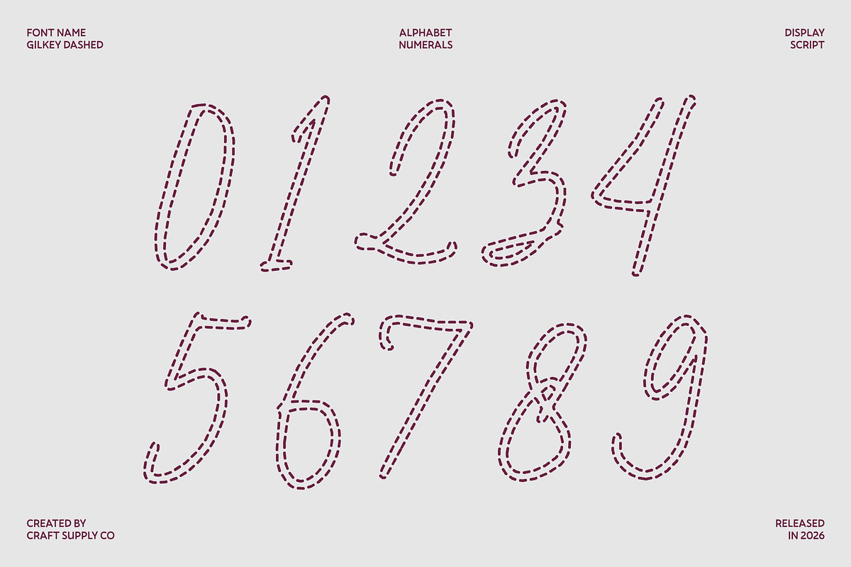 Gilkey Dashed, a Script Font by Craft Supply Co. (Photo 6 of 8)