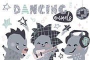 Dancing animals. Music kids vector, an Animal Illustration by MeadowFox (Thumbnail 1 of 9)