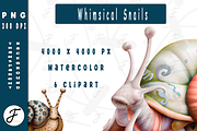 Whimsical Snails | Watercolor, a Decorative Illustration by Joaquin Fernandez Studio (Thumbnail 2 of 3)
