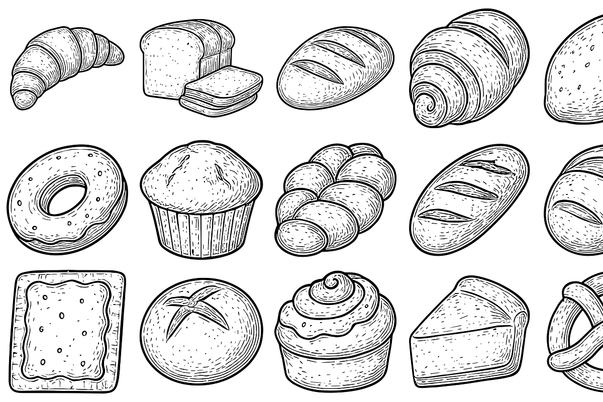 Bakery Bread Collection, an Object Graphic by nikagraphic