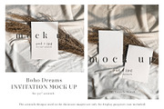 Pampas Grass Boho Invitation Mock Up, a Print Template by My Lovely Stock (Thumbnail 1 of 3)