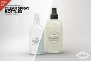 Clear Spray Bottles Packaging Mockup, a Cups & Container Mockup by INCDesign (Thumbnail 1 of 9)
