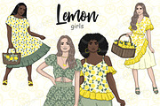 Lemon Girls Clipart, a Person Illustration by GlamArtZhanna (Thumbnail 1 of 5)