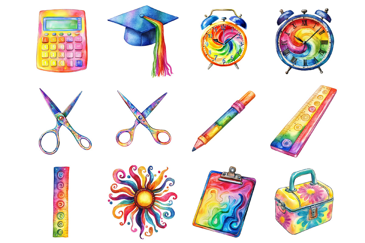 Groovy School Clipart, a Graphic by CitraGraphics (Photo 3 of 4)