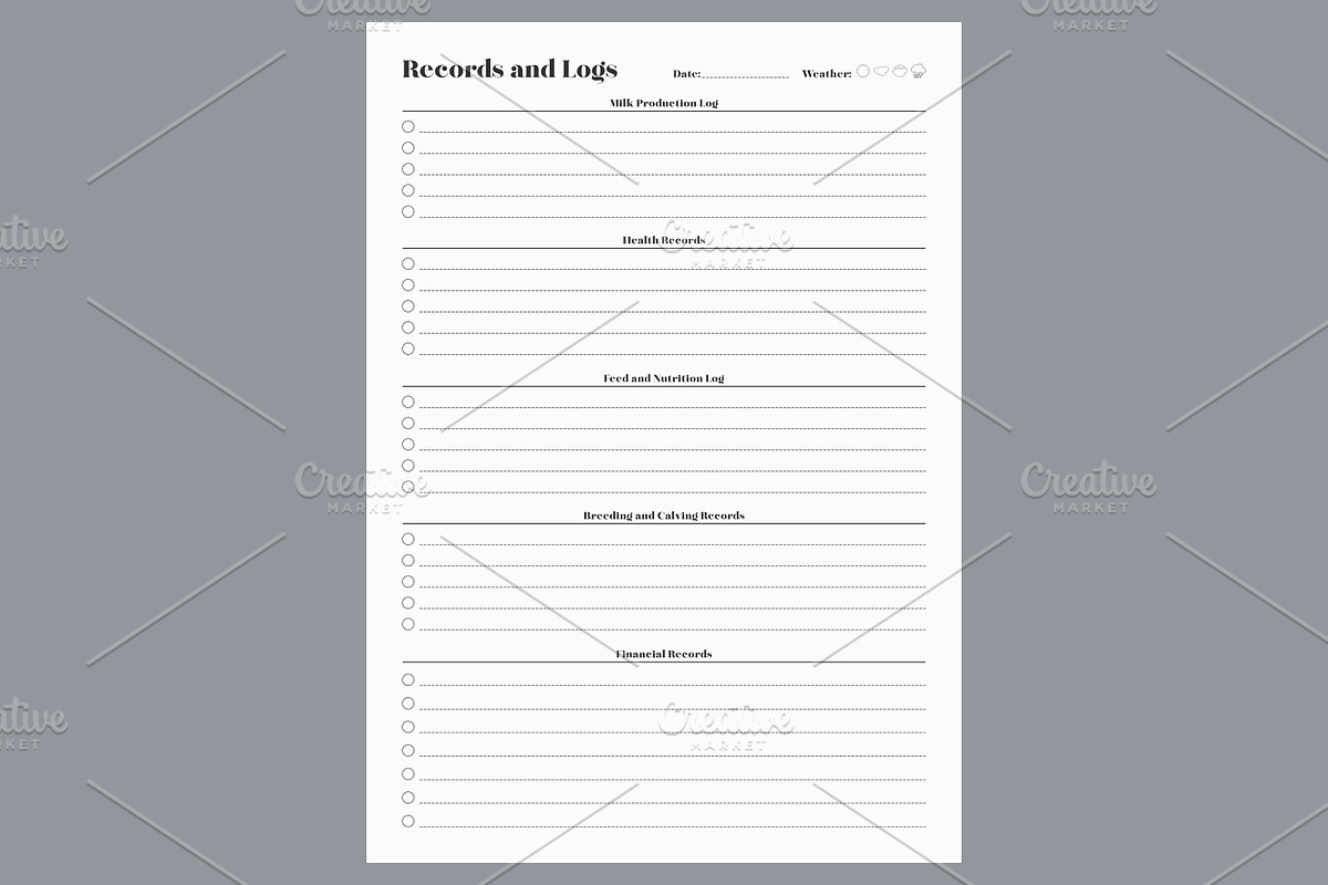 Generic Records and Logs Planning, a Stationery Template by shahsoft (Photo 2 of 4)