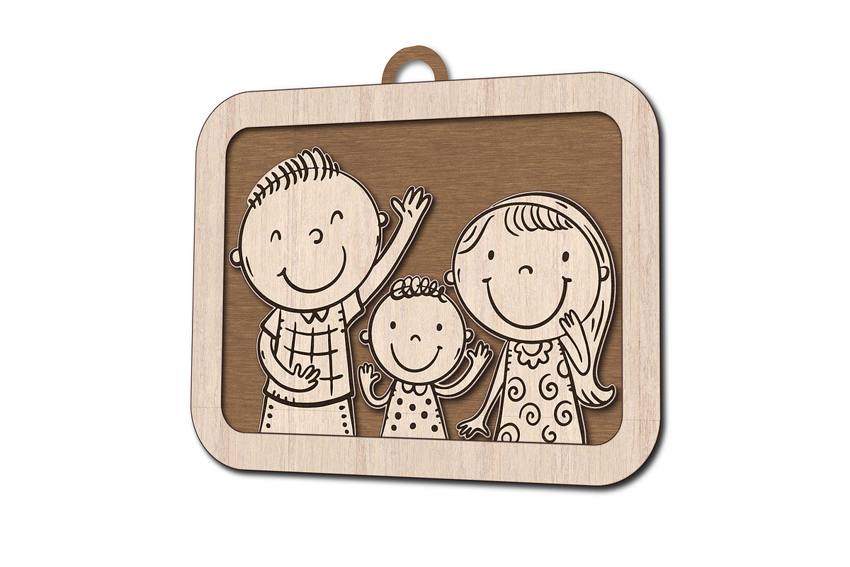 Custom Family Portrait Laser Cut, an Object Graphic by Bubert Art (Photo 3 of 10)