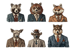 Animals In Business Suits Sketch